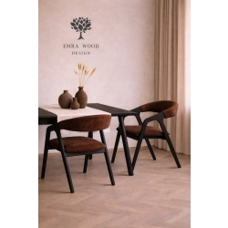 PRODUCENT Krzesło Dębowe KR-201 Kolor Tkaniny Brązowy Kolor Drewna Czarny